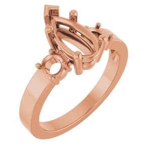 14K Rose Gold 10.5x5.5 mm Pear Ring Mounting – image 2