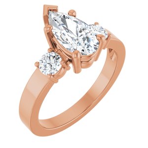 10K Rose Gold 10.5x5.5 mm Pear Ring Mounting