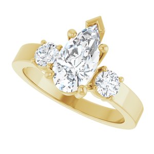 14K Yellow Gold 10.5x5.5 mm Pear Ring Mounting – image 8