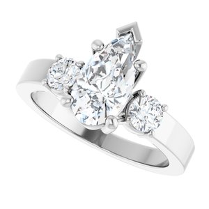 14K White Gold 10.5x5.5 mm Pear Ring Mounting – image 8