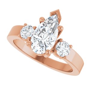 18K Rose Gold 10.5x5.5 mm Pear Ring Mounting – image 8
