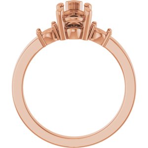 18K Rose Gold 10.5x5.5 mm Pear Ring Mounting – image 4