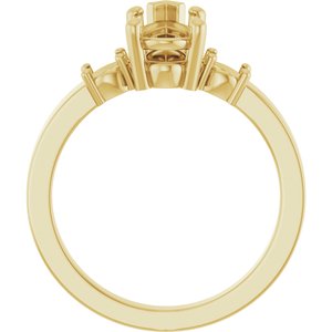 14K Yellow Gold 10.5x5.5 mm Pear Ring Mounting – image 4