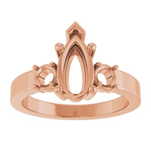 10K Rose Gold 10.5x5.5 mm Pear Ring Mounting – image 6