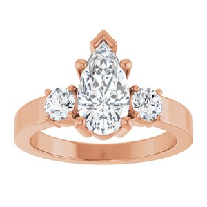 18K Rose Gold 10.5x5.5 mm Pear Ring Mounting – image 5