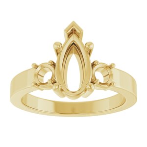 10K Yellow Gold 10.5x5.5 mm Pear Ring Mounting – image 6