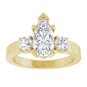 18K Yellow Gold 10.5x5.5 mm Pear Ring Mounting – image 5