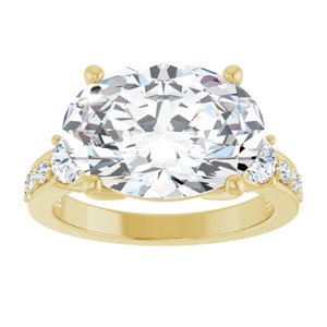 18K Yellow Gold 14x10 mm Oval Ring Mounting – image 5