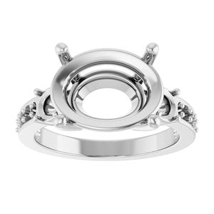 18K White Gold 14x10 mm Oval Ring Mounting – image 6