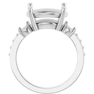 10K White Gold 14x10 mm Oval Ring Mounting – image 4