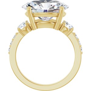 10K Yellow Gold 14x10 mm Oval Ring Mounting – image 3
