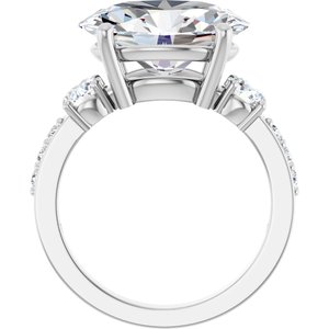 10K White Gold 14x10 mm Oval Ring Mounting – image 3