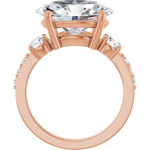 14K Rose Gold 14x10 mm Oval Ring Mounting – image 3