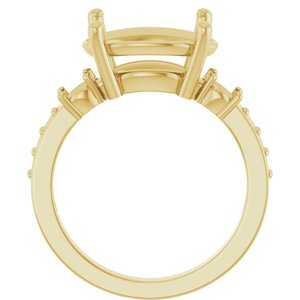 18K Yellow Gold 14x10 mm Oval Ring Mounting – image 4