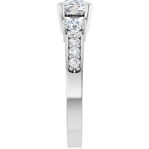 10K White Gold 7.5x5.5 mm Elongated Cushion Ring Mounting – image 7