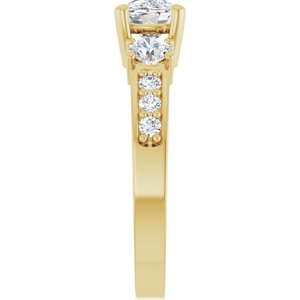 10K Yellow Gold 7.5x5.5 mm Elongated Cushion Ring Mounting – image 7