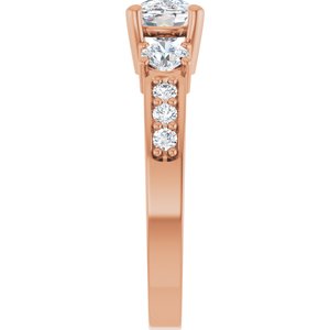 10K Rose Gold 7.5x5.5 mm Elongated Cushion Ring Mounting – image 7