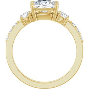 14K Yellow Gold 7.5x5.5 mm Elongated Cushion Ring Mounting – image 3
