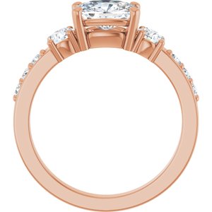 10K Rose Gold 7.5x5.5 mm Elongated Cushion Ring Mounting – image 3