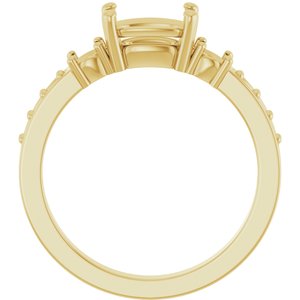 10K Yellow Gold 7.5x5.5 mm Elongated Cushion Ring Mounting – image 4