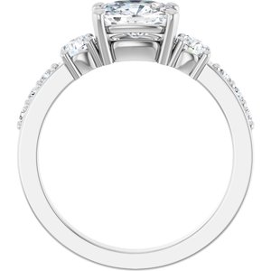 10K White Gold 7.5x5.5 mm Elongated Cushion Ring Mounting – image 3