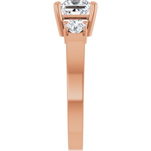 10K Rose Gold 5.5x5.5 mm Square Ring Mounting – image 7
