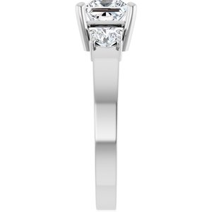 18K White Gold 5.5x5.5 mm Square Ring Mounting – image 7