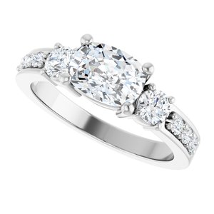 Sterling Silver 7.5x5.5 mm Elongated Cushion Ring Mounting – image 8
