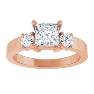 10K Rose Gold 5.5x5.5 mm Square Ring Mounting – image 5