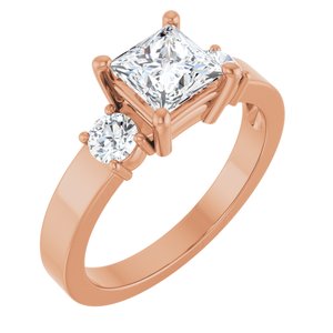 18K Rose Gold 5.5x5.5 mm Square Ring Mounting