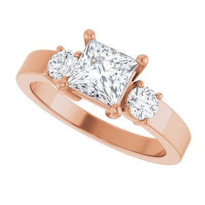 10K Rose Gold 5.5x5.5 mm Square Ring Mounting – image 8