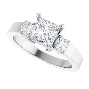 14K X1 White Gold 5.5x5.5 mm Square Ring Mounting – image 8