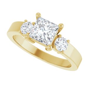 14K Yellow Gold 5.5x5.5 mm Square Ring Mounting – image 8