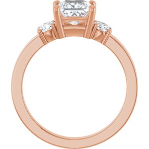 18K Rose Gold 5.5x5.5 mm Square Ring Mounting – image 3