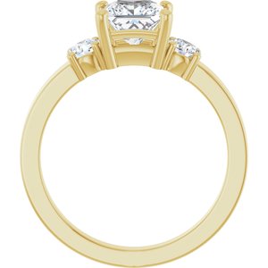 18K Yellow Gold 5.5x5.5 mm Square Ring Mounting – image 3
