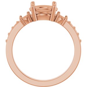14K Rose Gold 8.5x6.5 mm Oval Ring Mounting – image 4