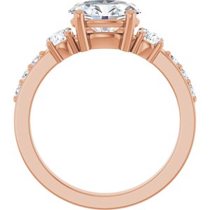 18K Rose Gold 8.5x6.5 mm Oval Ring Mounting – image 3