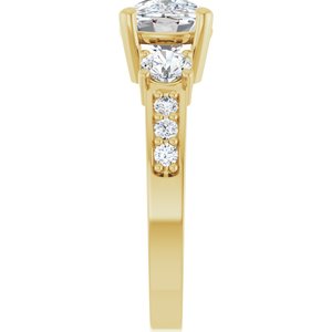 10K Yellow Gold 9x7 mm Elongated Cushion Ring Mounting – image 7