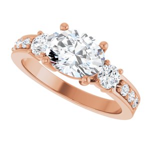 18K Rose Gold 8.5x6.5 mm Oval Ring Mounting – image 8