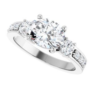 18K White Gold 8.5x6.5 mm Oval Ring Mounting – image 8
