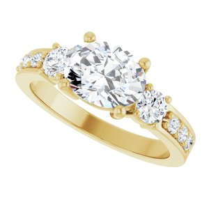 14K Yellow Gold 8.5x6.5 mm Oval Ring Mounting – image 8