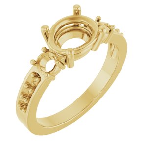 10K Yellow Gold 8.5x6.5 mm Oval Ring Mounting – image 2