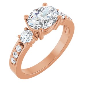 18K Rose Gold 8.5x6.5 mm Oval Ring Mounting