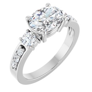 Sterling Silver 8.5x6.5 mm Oval Ring Mounting