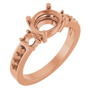 14K Rose Gold 8.5x6.5 mm Oval Ring Mounting – image 2