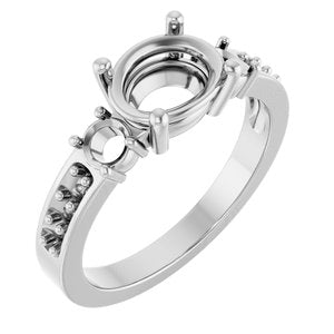Platinum 8.5x6.5 mm Oval Ring Mounting – image 2
