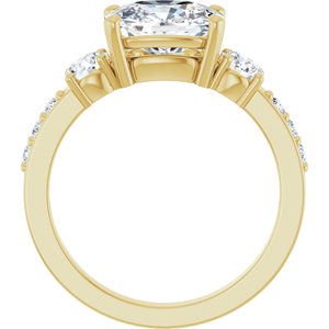 18K Yellow Gold 9x7 mm Elongated Cushion Ring Mounting – image 3