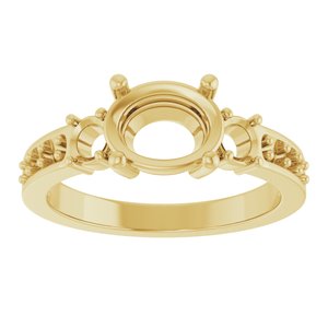 18K Yellow Gold 8.5x6.5 mm Oval Ring Mounting – image 6