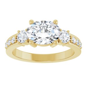 10K Yellow Gold 8.5x6.5 mm Oval Ring Mounting – image 5