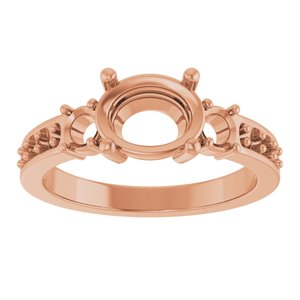 18K Rose Gold 8.5x6.5 mm Oval Ring Mounting – image 6